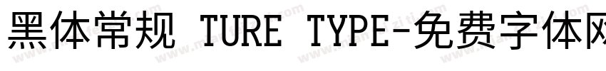 黑体常规 TURE TYPE字体转换